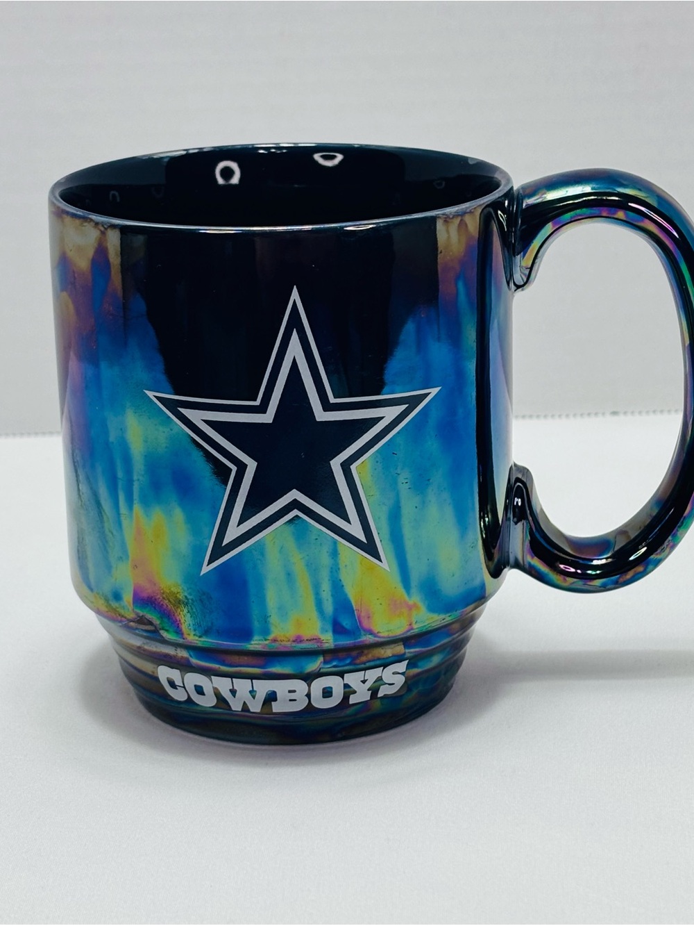 NFL Cowboys Iridescent Blue Multi-Color Ceramic Mug